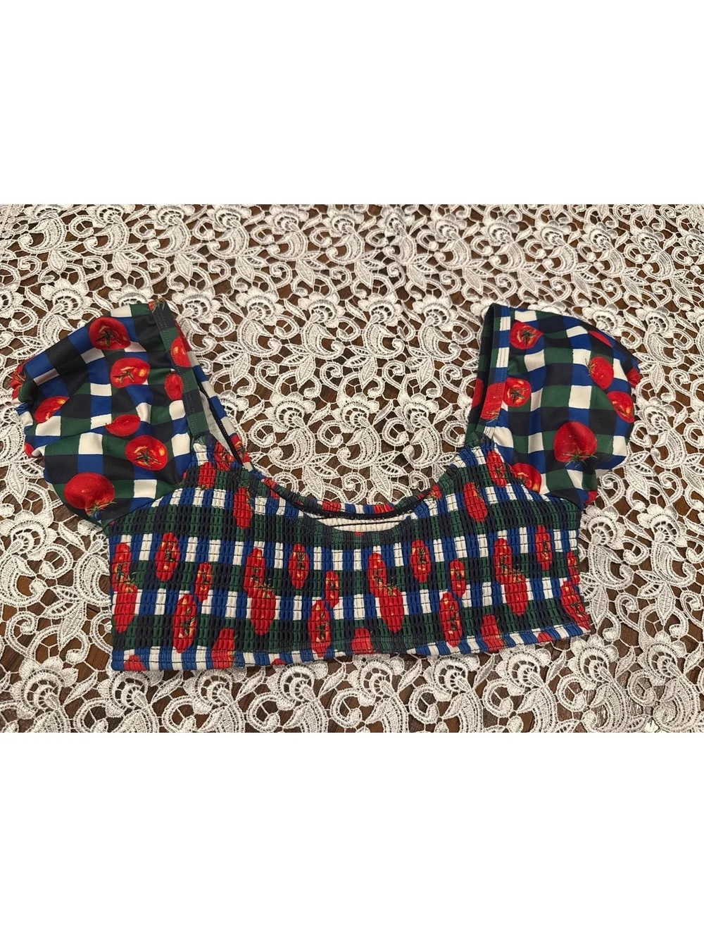 NWT Hutch Marin Swim Top Women's Size M Tomatoes